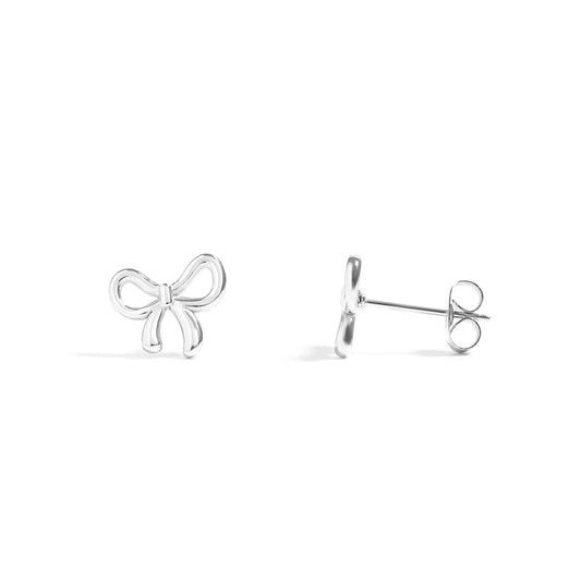 18K Gold PVD Stainless Bow Stud Earrings