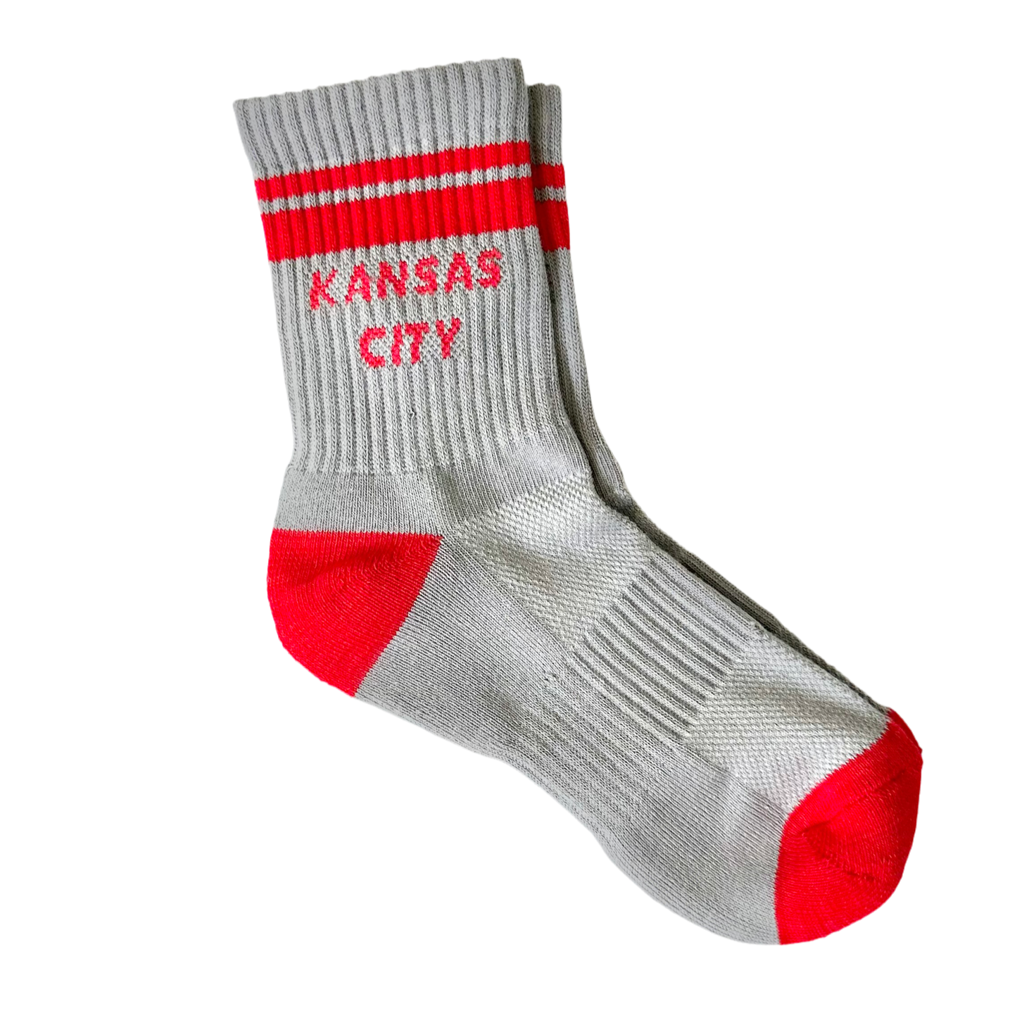 KC Crew Socks - Grey & Red