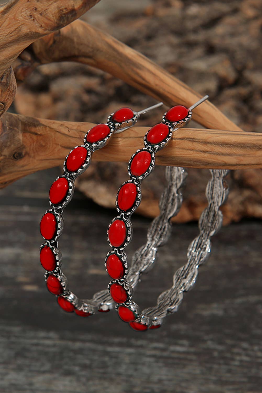 Gem Inlay Retro C-shape Earrings