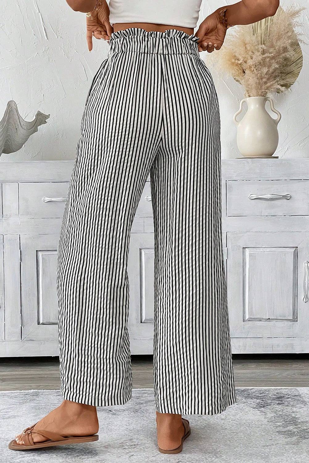 Striped Knot Natural Pocket Pants