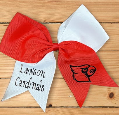 Glitter lawson Cardinals Bow