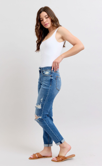 Judy Blue Distressed Crop Jeans - 82663