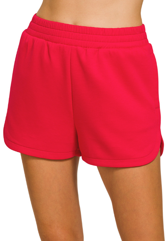 Scuba Elastic Waistband Dolphin Shorts