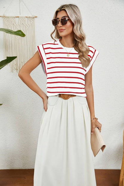 Striped Raglan Sleeve Tee