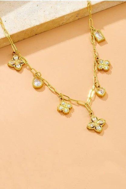 18K STAINLESS STEEL TARNISH FREE CHARM NECKLACE