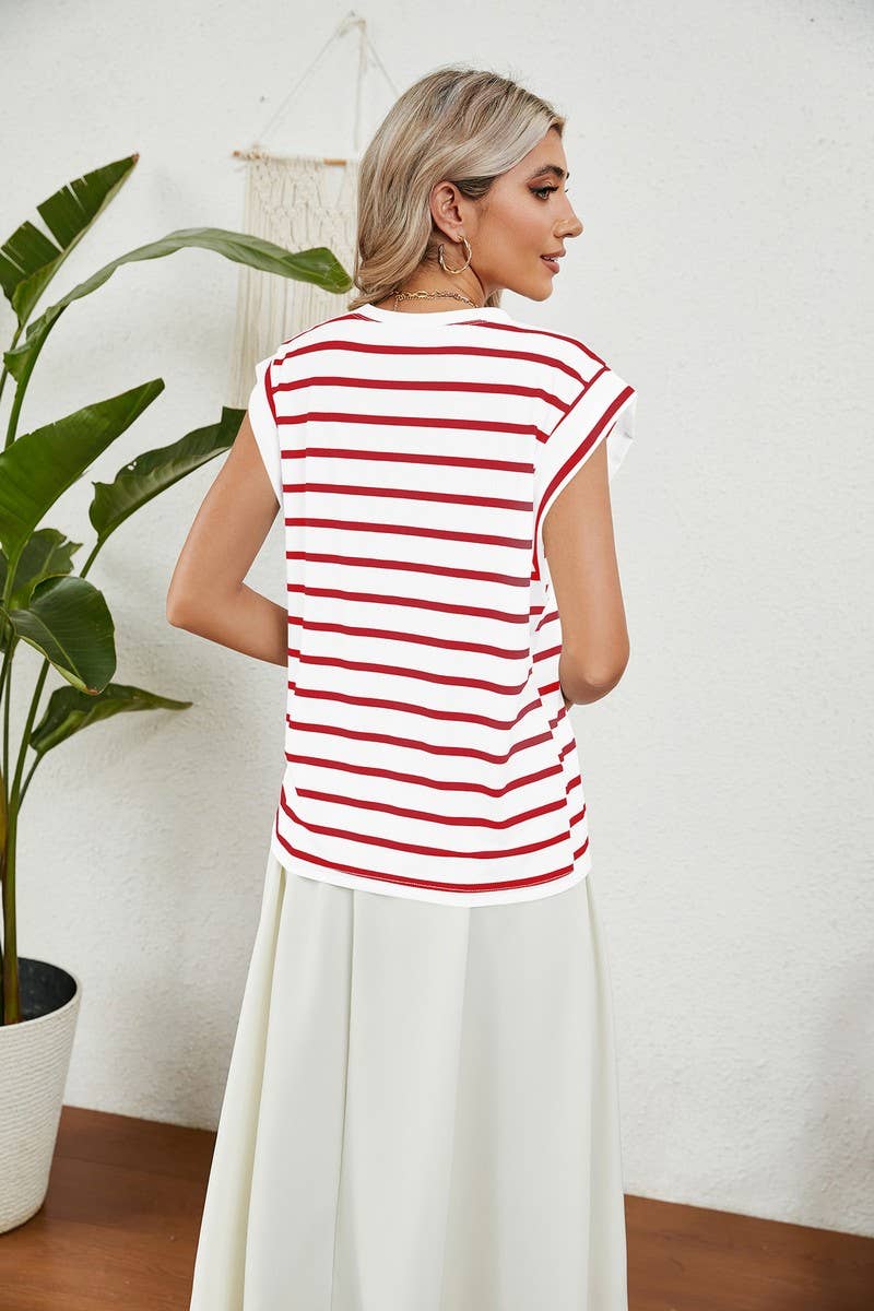 Striped Raglan Sleeve Tee