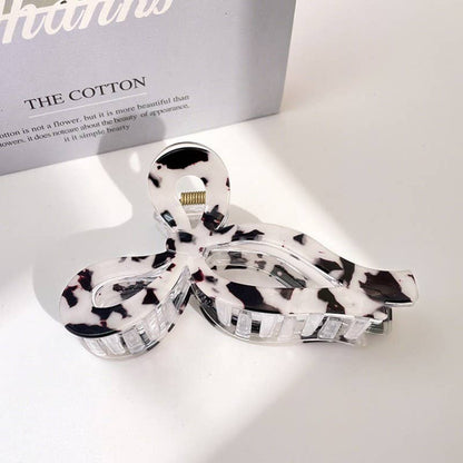 JUMBO ANIMAL LEOPARD PRINT BOW HAIR CLAW CLIPS