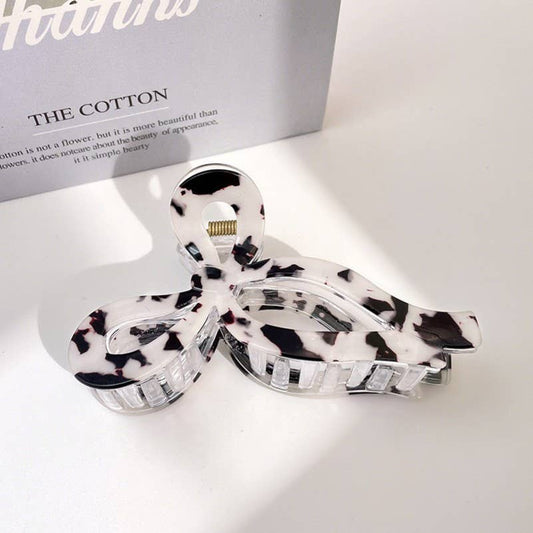 JUMBO ANIMAL LEOPARD PRINT BOW HAIR CLAW CLIPS