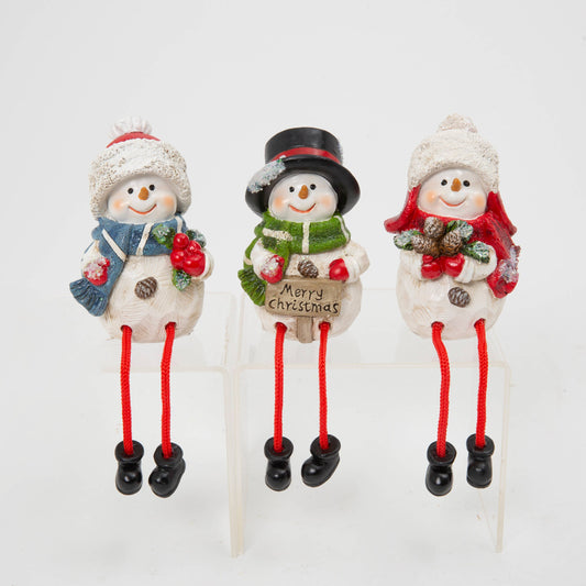 Holiday 4"H Resin Holiday Snowman Shelf Sitter