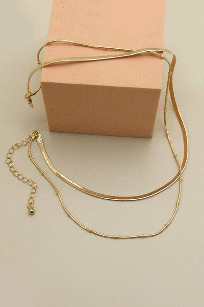 DOUBLE SNAKE CHAIN LAYER NECKLACE