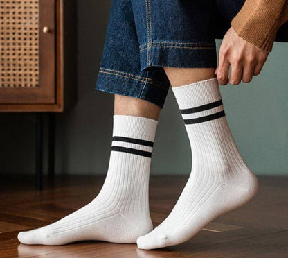 WOMAN STRIPE HALF CREW THROWBACK COTTON SOCKS