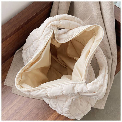 Quilted Zipper Large Shoulder Bag