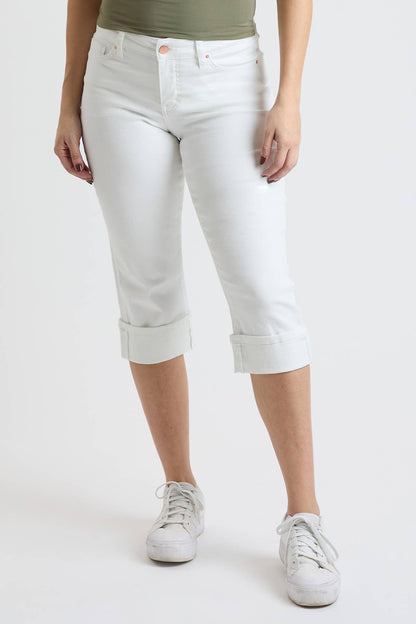 Mid Rise Premium Stretch Essential Cuff Capri