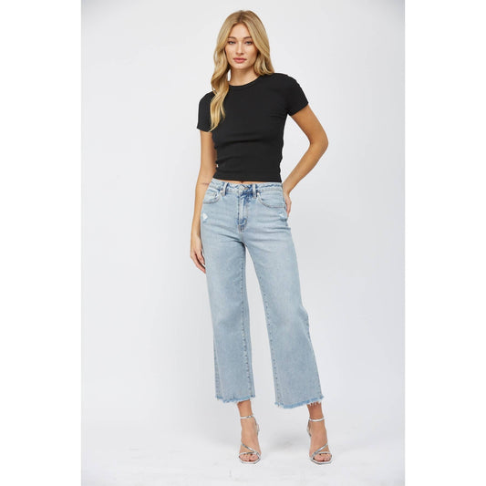 HIGH RISE ANKLE WIDE LEG