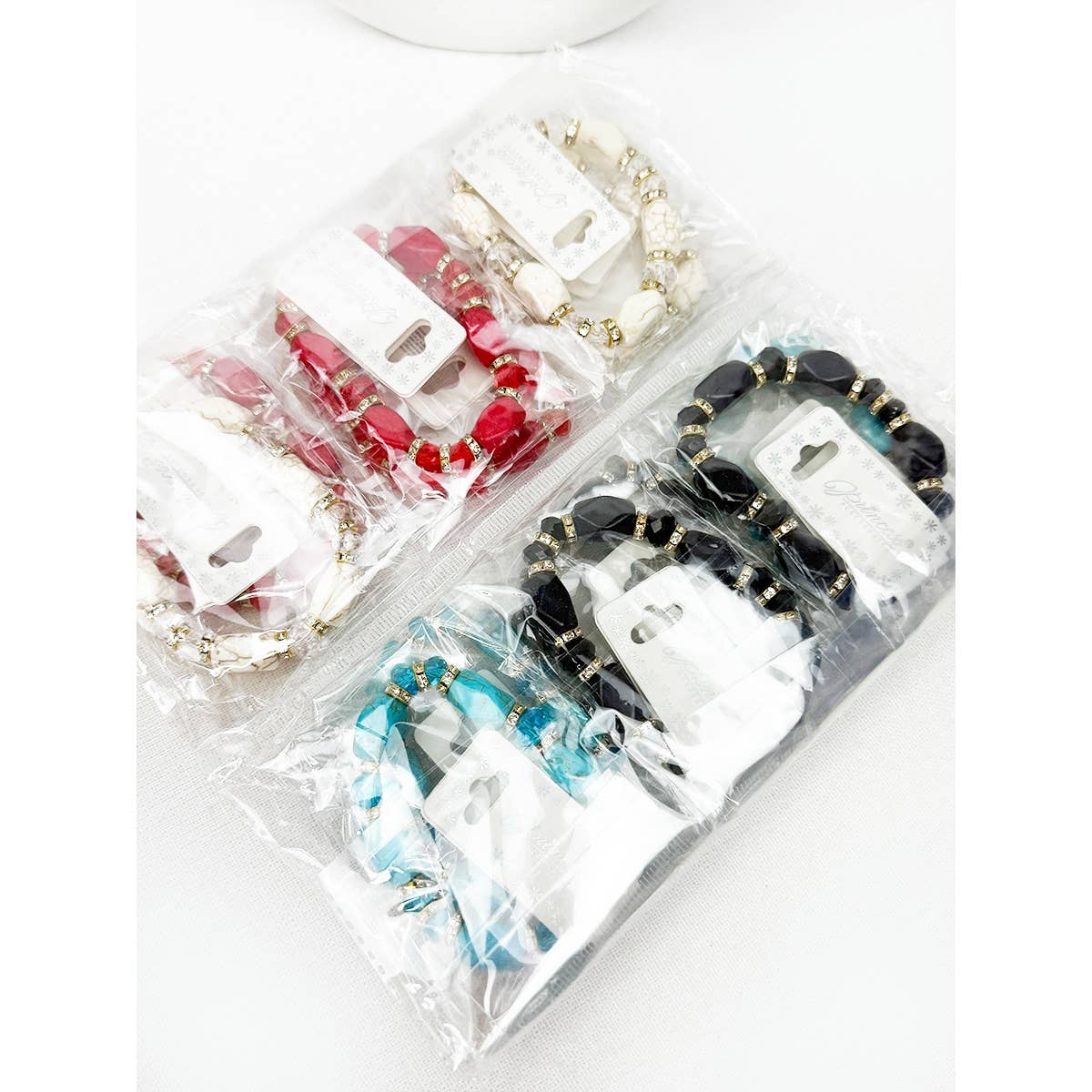 Bold Stones and Beads Mixed Adjustable Stretch Bracelet