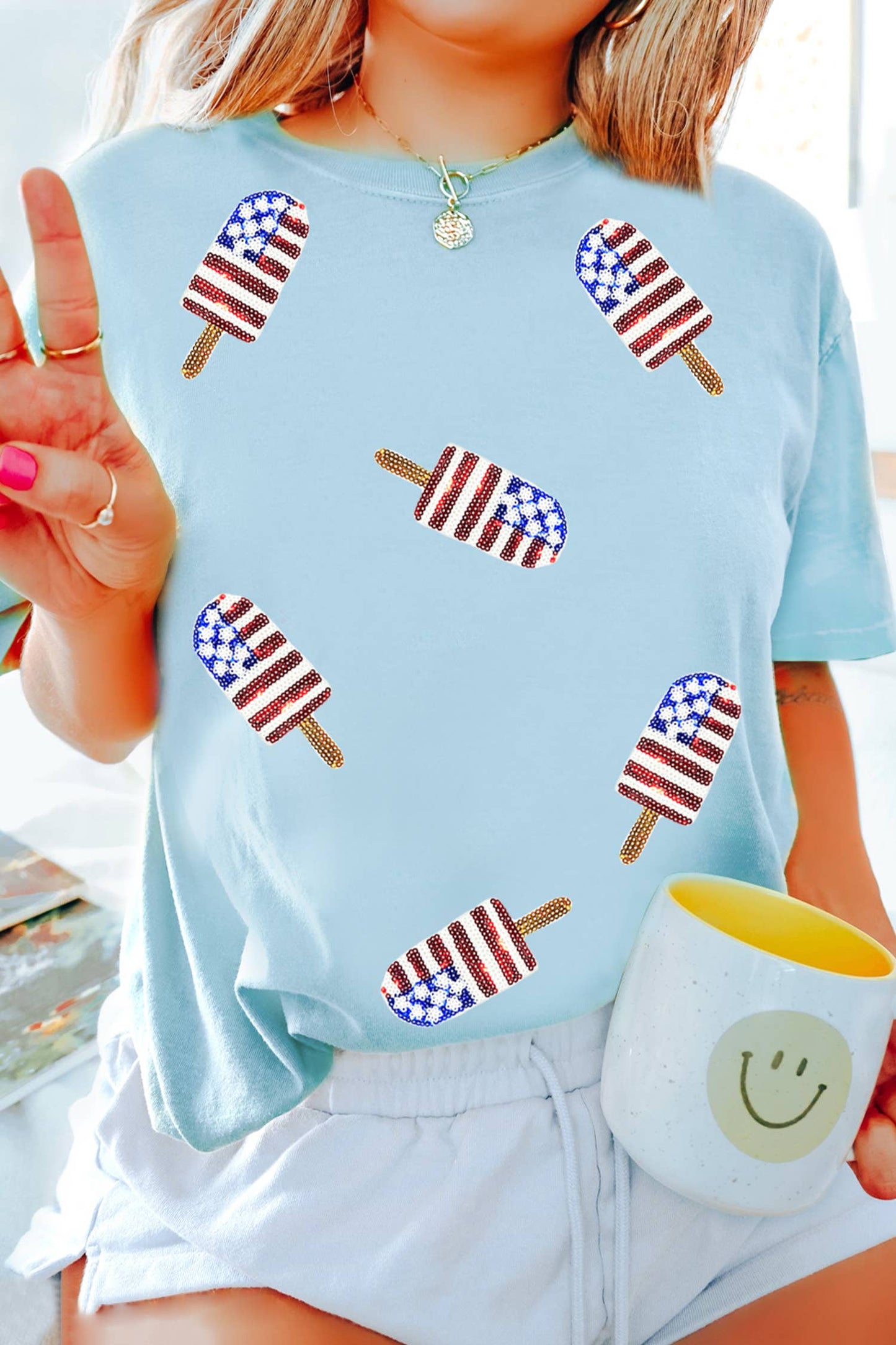 Patriotic Sequin Popsicle T Shirt