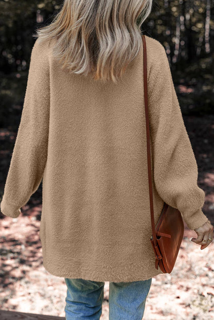 Solid Color Cardigan Sweater