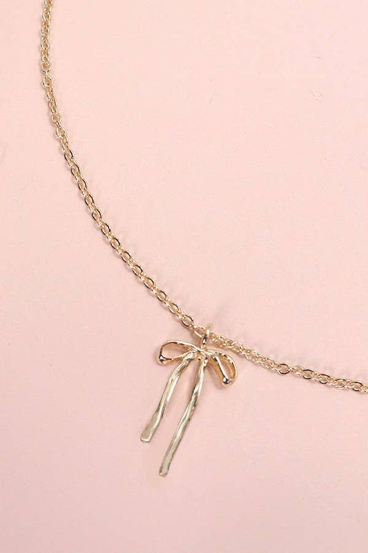 LONG BOW RIBBON NECKLACE