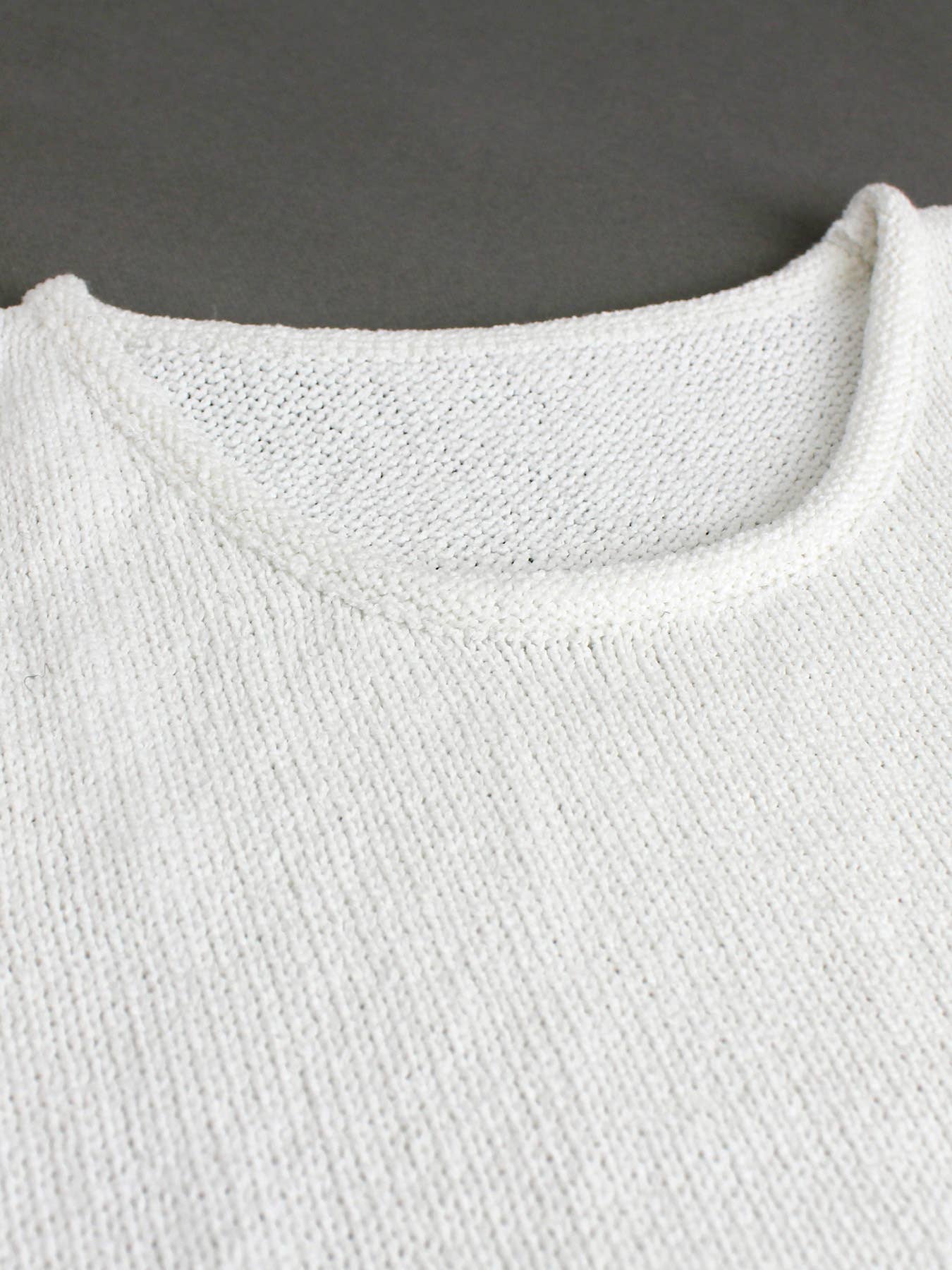 Knit crop top crew-neck tank top