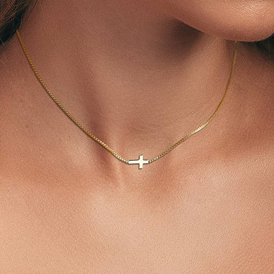 18K Gold-Dipped Stainless Steel Cross Necklace