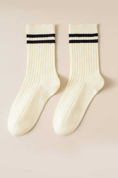 WOMAN STRIPE HALF CREW THROWBACK COTTON SOCKS