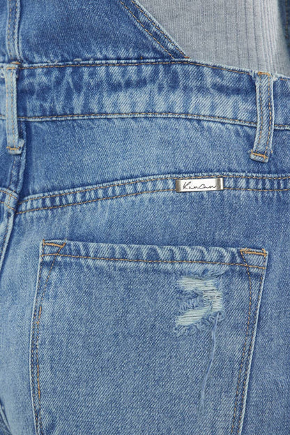Kan Kan Wide-Leg Denim Overalls – Medium Stone Wash