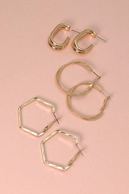 High-Polish Hoop Earring Set