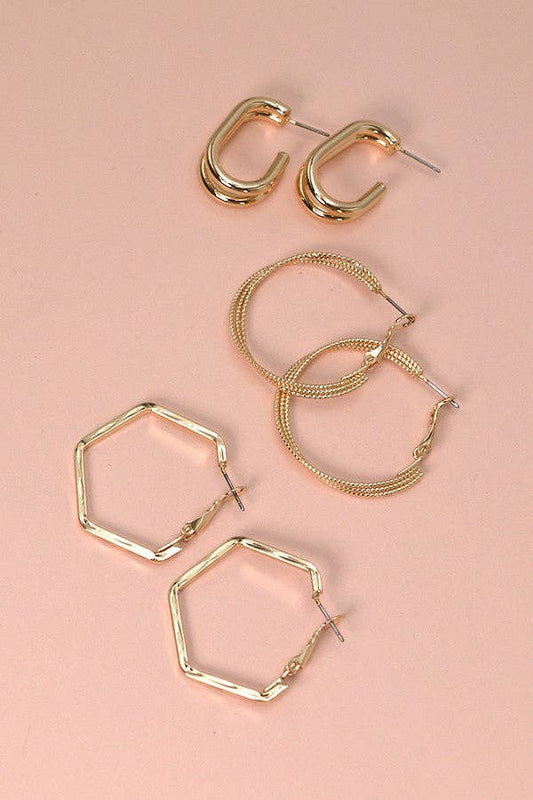 High-Polish Hoop Earring Set