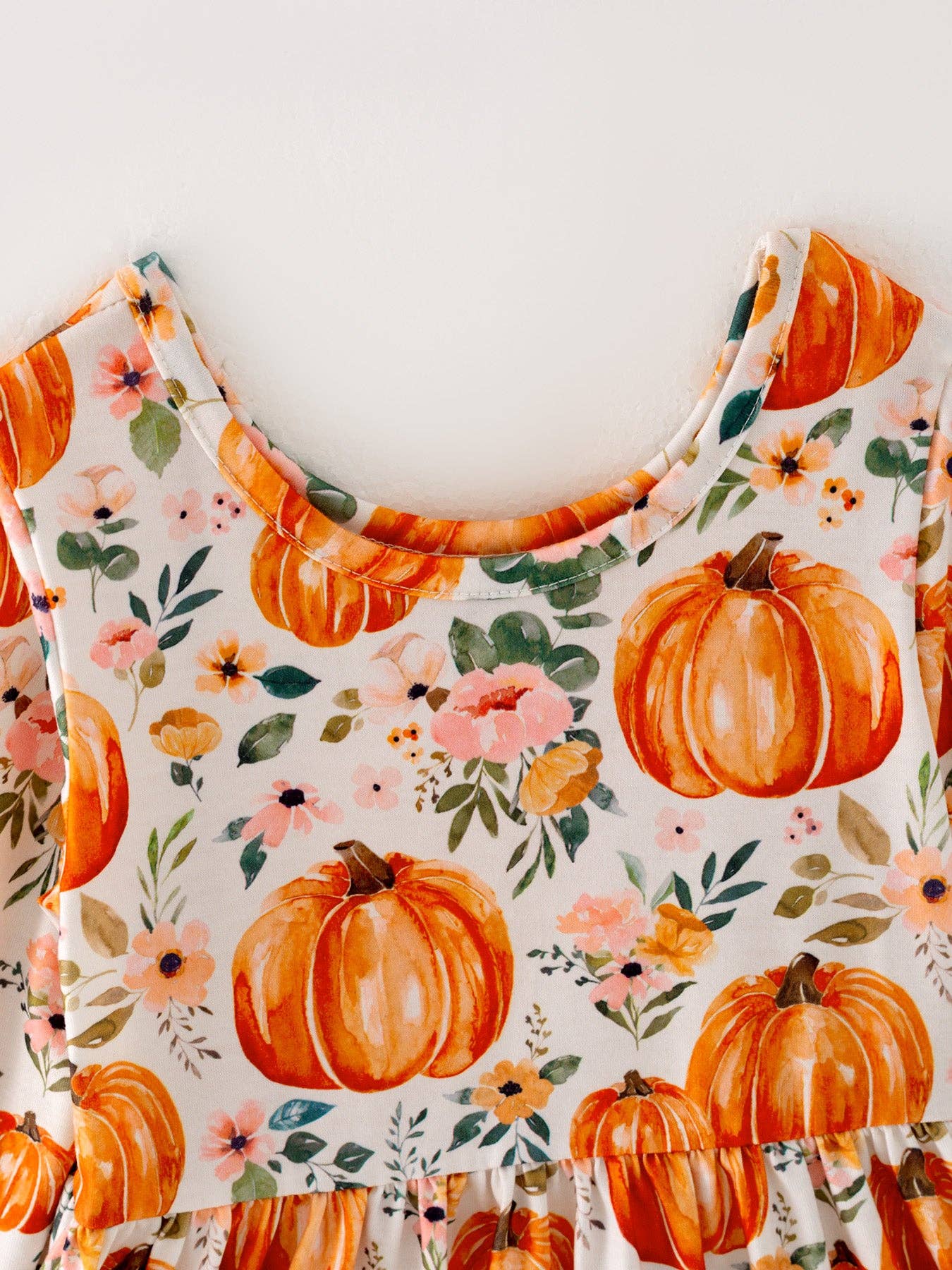 Pumpkin Print Long Sleeve Dress