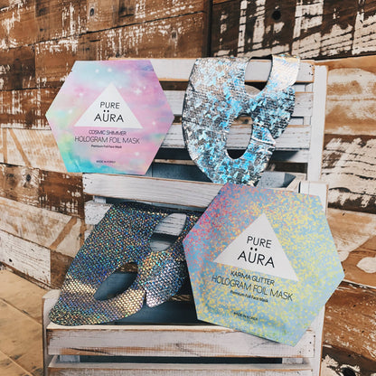 Holographic Foil Charcoal Face Mask
