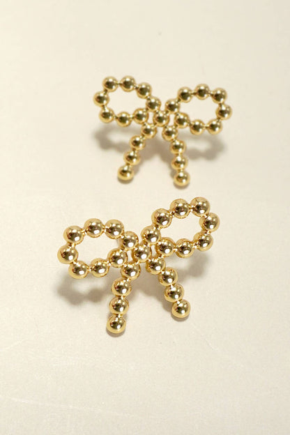 18K Stainless Steel Tarnish-Free Ball Rope Style Earrings