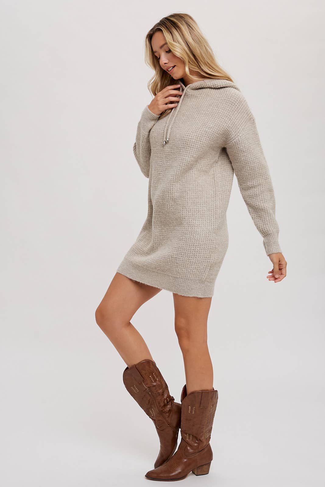 CHUNKY WAFFLE HOODIE TUNIC