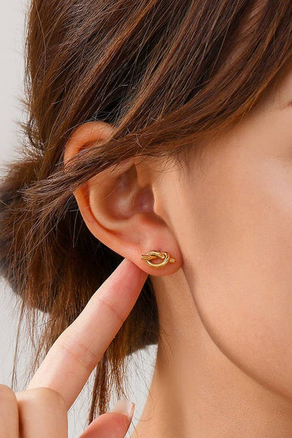 18K Stainless Steel Waterproof Knot Earrings