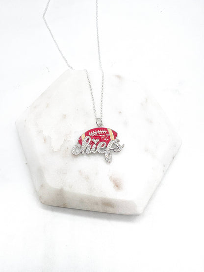 Chiefs Bling Statement Charm Necklace