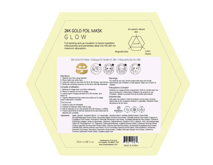 24K Gold Metallic Foil Face Mask