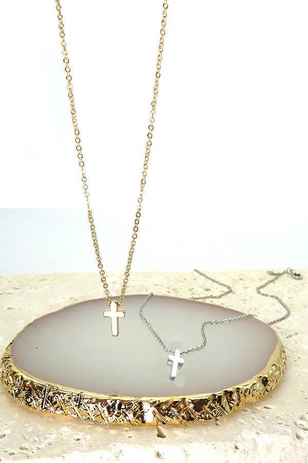 Petite Gold-Dipped Cross Necklace