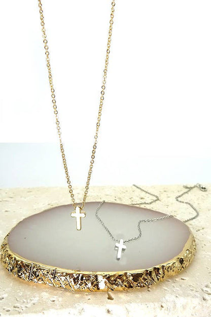 Petite Gold-Dipped Cross Necklace