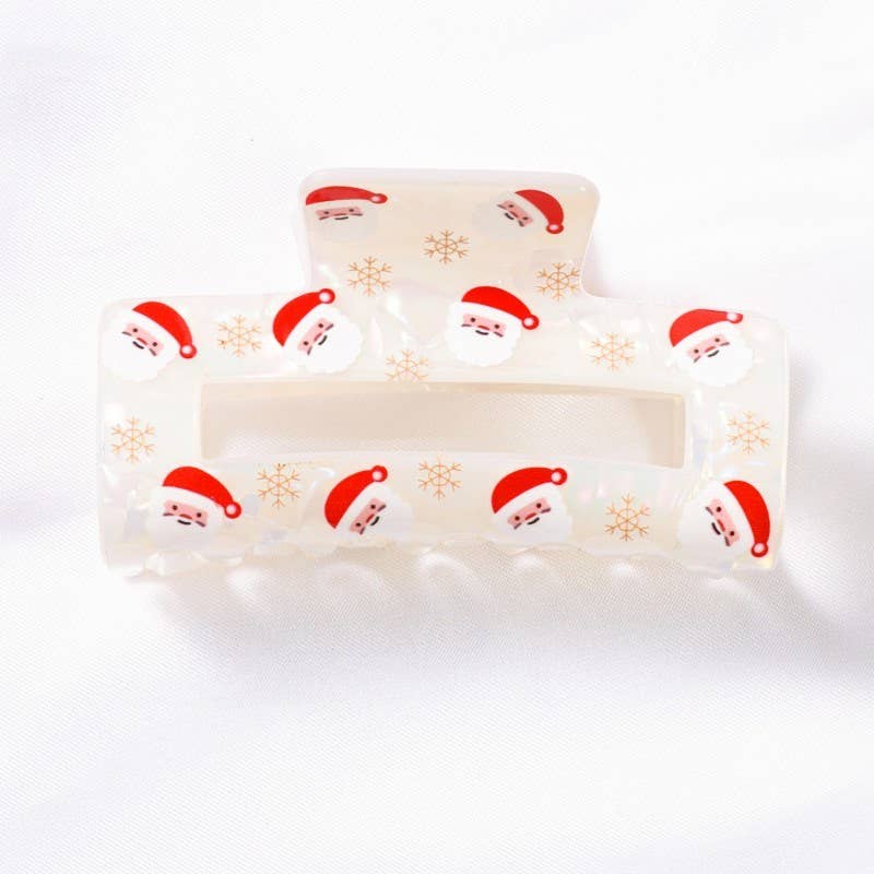 CHRISTMAS TREE SANTA HOLIDAY HAIR CLAW