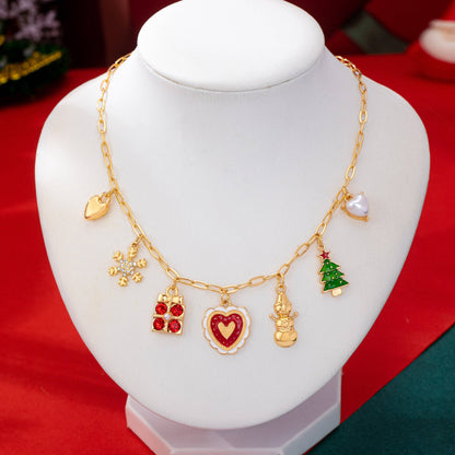 Festive Christmas Charm Paperclip Necklace