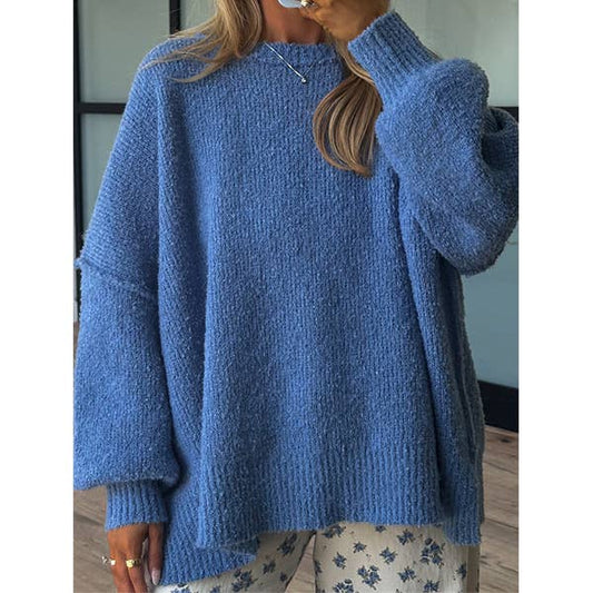 Crewneck Side Slit Sweater