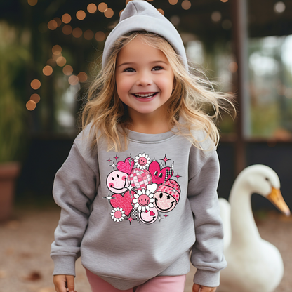 Girls Retro Valentine Sweatshirt