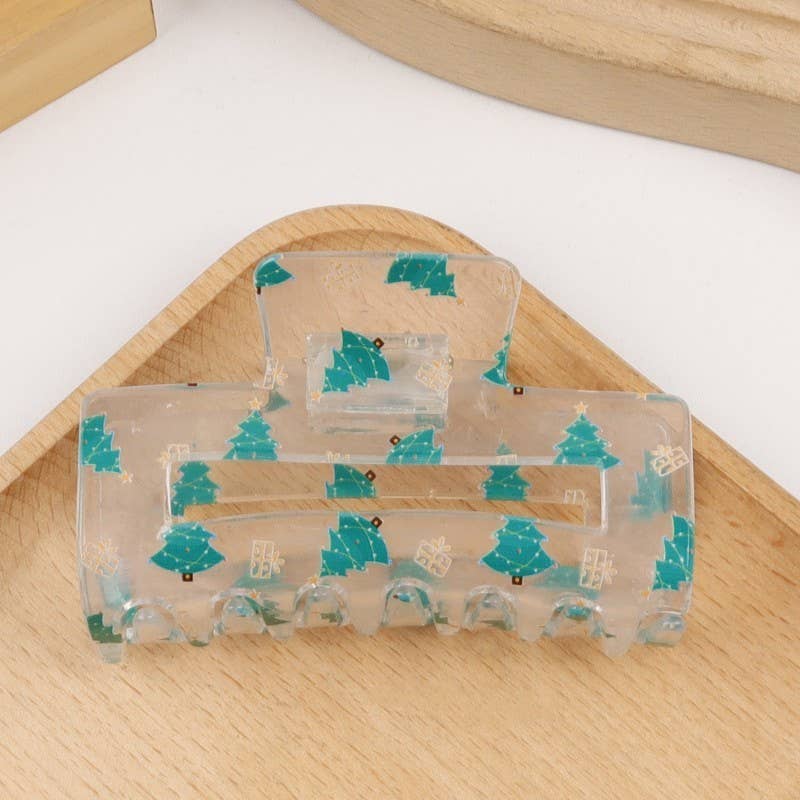 Santa & Christmas Tree Hair Claw Clips