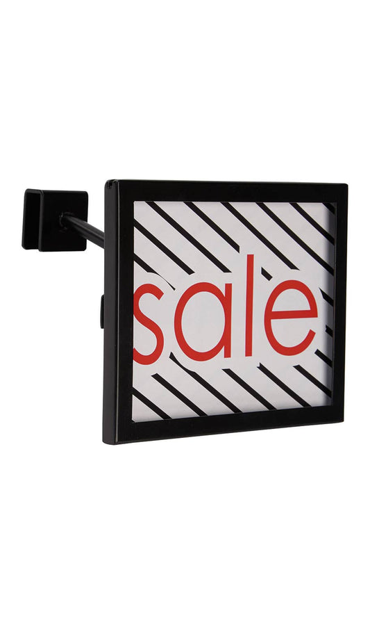 Rectangular Black Faceout Sign Holder Dimensional Hangrail