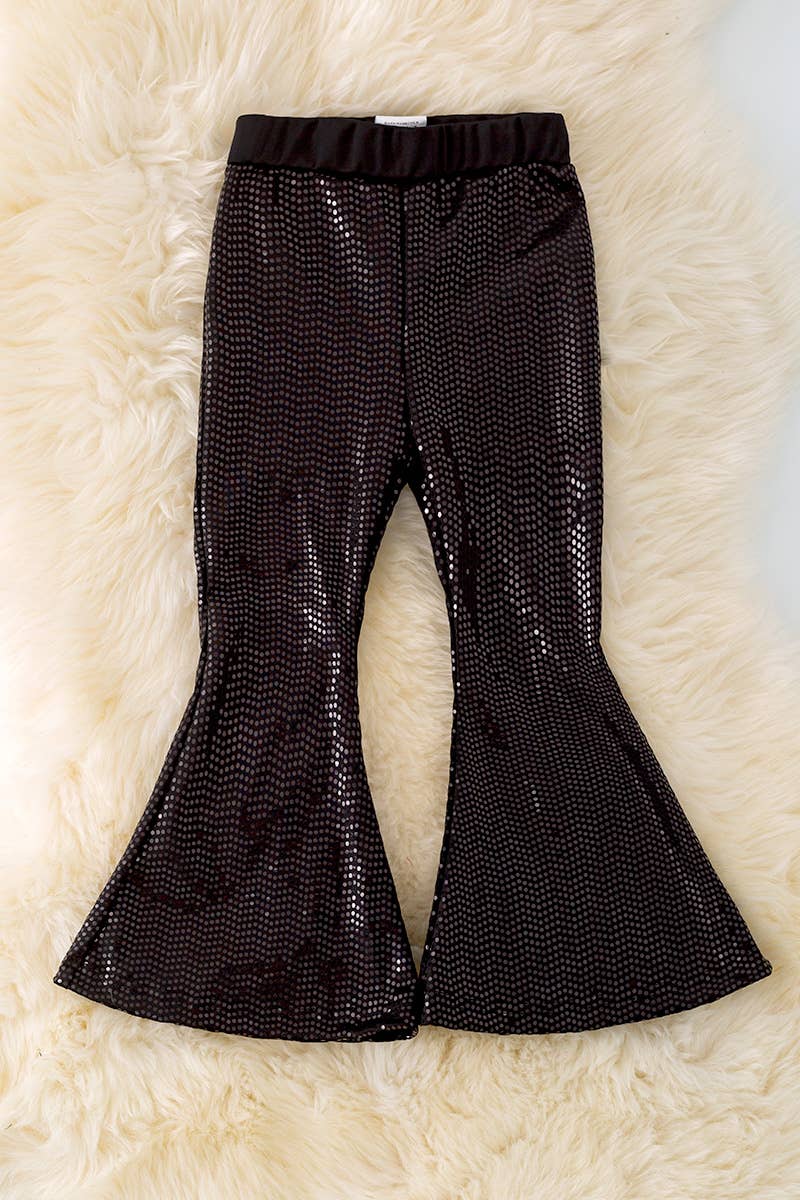 BLACK SHIMMERY BELL PANTS