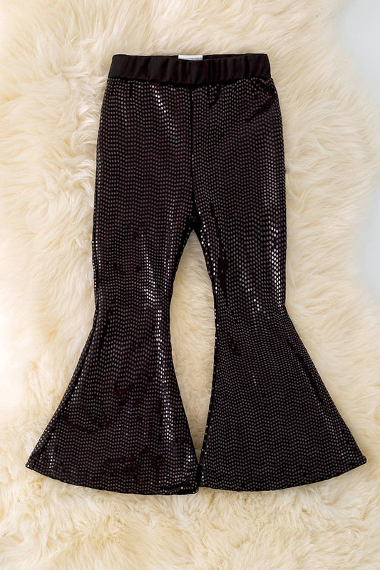 BLACK SHIMMERY BELL PANTS