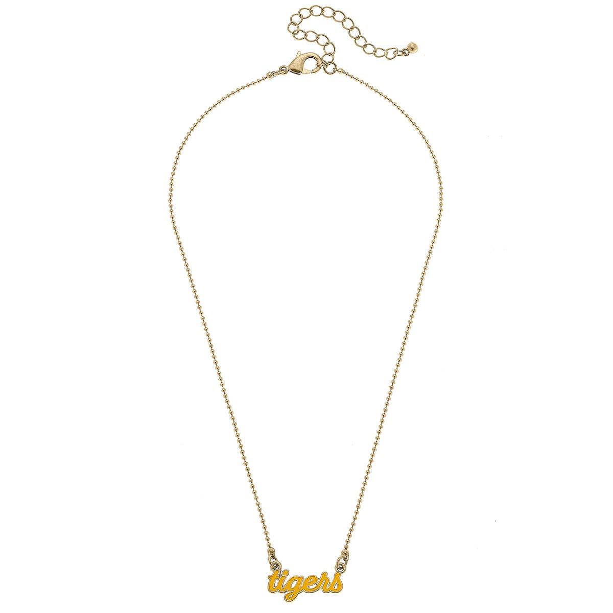 Tigers Enamel Script Necklace in Gold