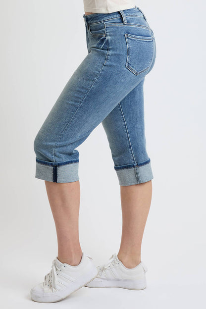 Mid Rise Premium Stretch Essential Cuff Capri
