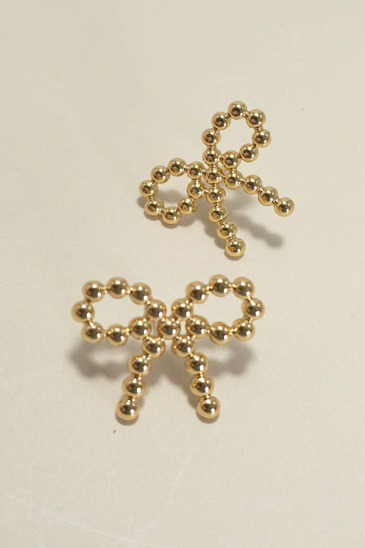 18K Stainless Steel Tarnish-Free Ball Rope Style Earrings