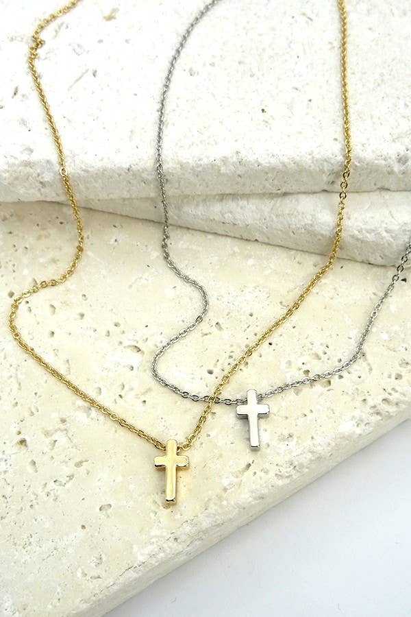 Petite Gold-Dipped Cross Necklace