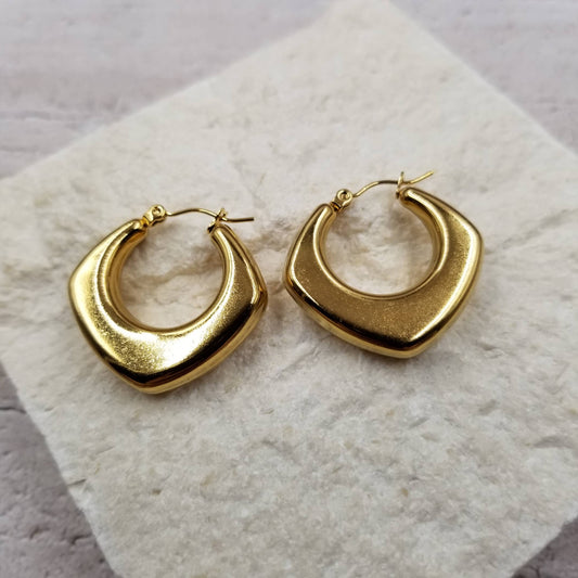 Geometric Round Chunky Hoop